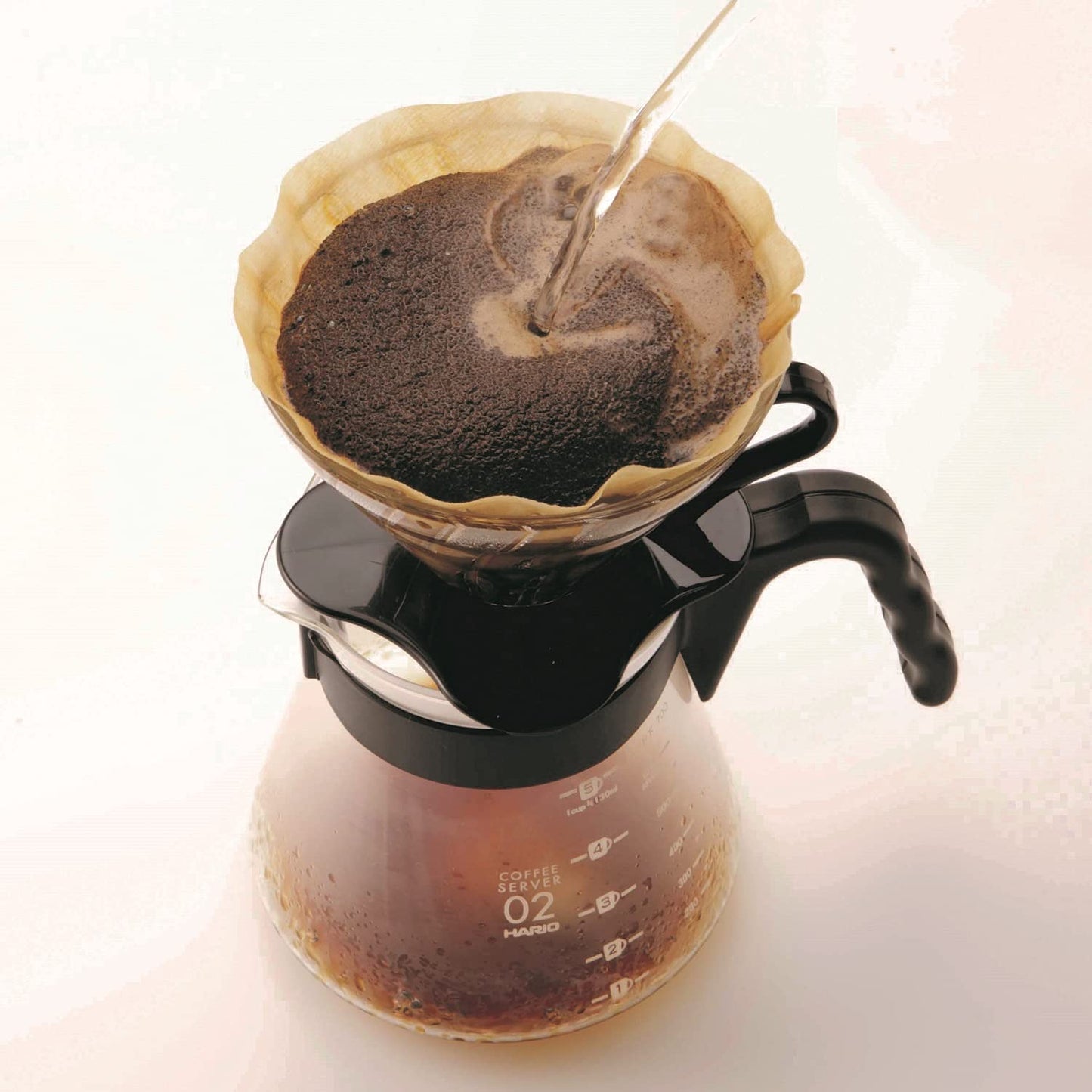 V60 Glass Coffee Dripper, Size 02, Black