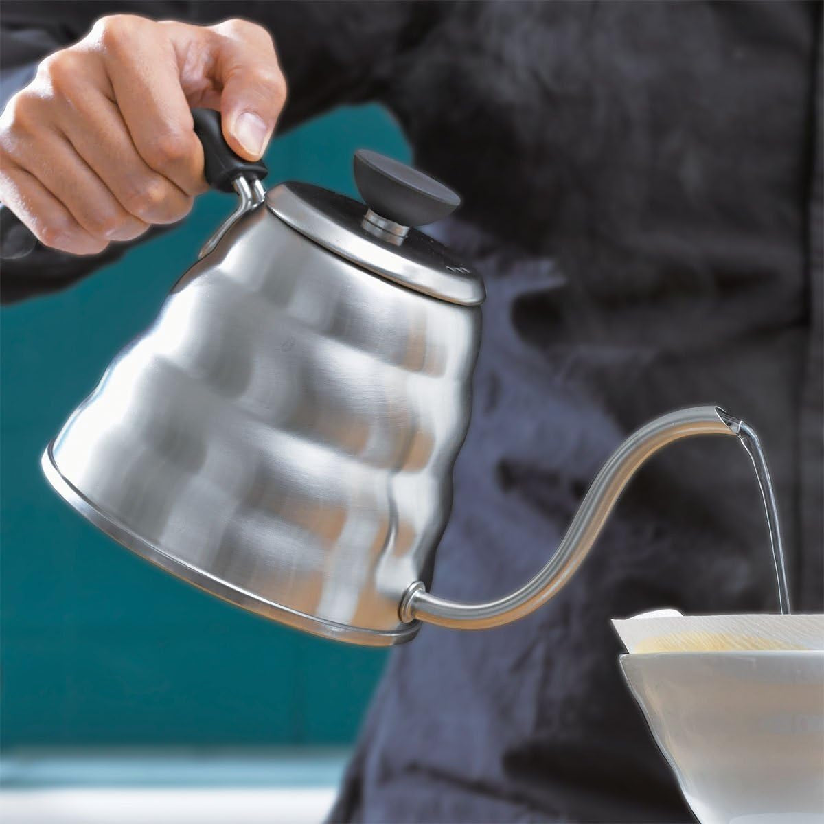 V60 "Buono" Gooseneck Drip Kettle, 1200Ml, Silver